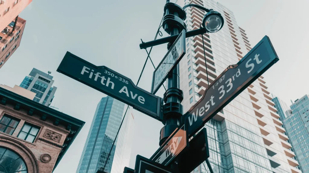 Fifth Avenue Sign Board